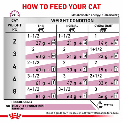 Royal Canin Veterinary Health Nutrition Renal Adult Wet Cat Food In Gravy - Beef - 48x85g Pouches