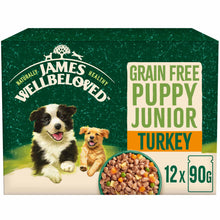 James Wellbeloved Grain Free Puppy Wet Dog Food in Gravy - Turkey - 12x90g Pouches