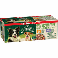 James Wellbeloved Grain Free Adult Wet Dog Food in Gravy - Mixed Selection - 48x90g Pouches