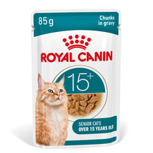 Royal Canin Ageing 15+ Senior Wet Cat Food  Chunks in Gravy - 12x85g Pouches