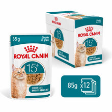 Royal Canin Ageing 15+ Senior Wet Cat Food  Chunks in Gravy - 12x85g Pouches