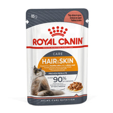 ROYAL CANIN Hair & Skin Care Adult Wet Cat Food In Gravy - 12x85g Pouches