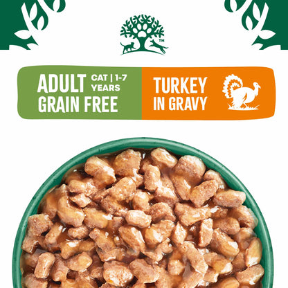 James Wellbeloved Adult Grain Free Wet Cat Food in Gravy - Turkey - 24x85g Pouches BUMPER PACK