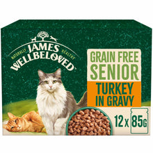 James Wellbeloved Grain Free Senior Wet Cat Food in Gravy - Turkey - 12x85g Pouches