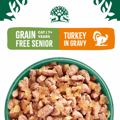James Wellbeloved Grain Free Senior Wet Cat Food in Gravy - Turkey - 12x85g Pouches