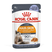 ROYAL CANIN Hair & Skin Care Adult Wet Cat Food In Jelly - 12x85g Pouches