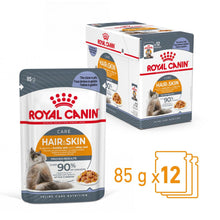 ROYAL CANIN Hair & Skin Care Adult Wet Cat Food In Jelly - 12x85g Pouches