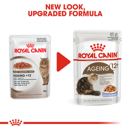 ROYAL CANIN Feline Health Nutrition Ageing 12+ Senior in Jelly Wet Cat Food - 12x85g Pouches