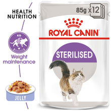 ROYAL CANIN Feline Care Nutrition Sterilised Adult In Jelly Wet Cat Food - 12 x 85g Pouch