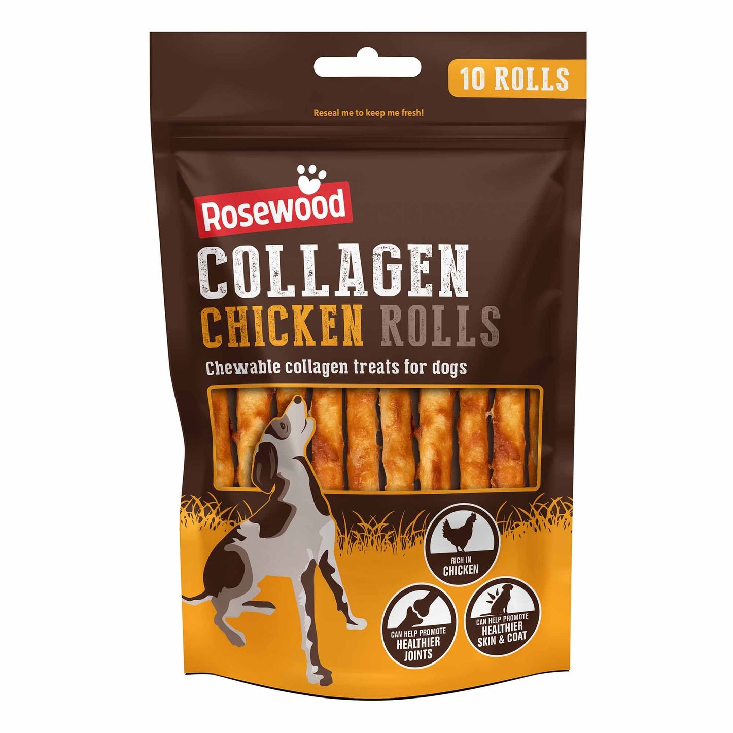 Rosewood Collagen Chicken Roll Dog Chews - 10 rolls