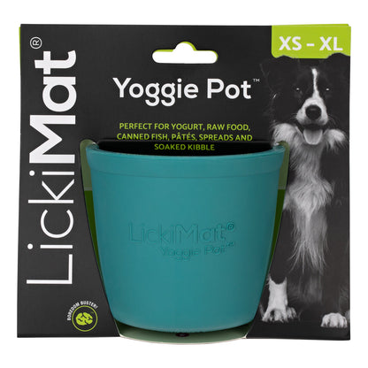 LickiMat Yoggie Pot Dog Slow Feeder - Turquoise