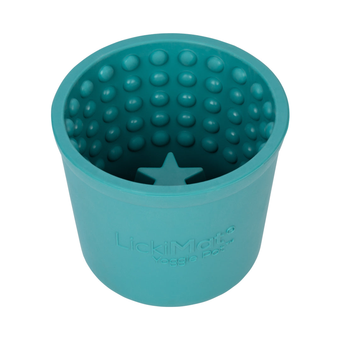 LickiMat Yoggie Pot Dog Slow Feeder - Turquoise