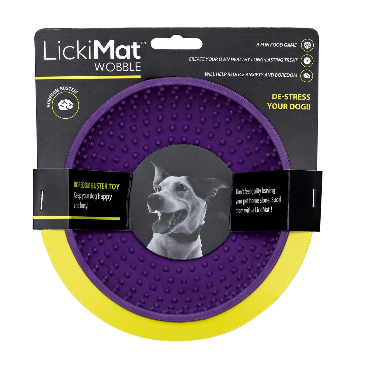 Lickimat Wobble De-Stress Dog Slow Feeder - Purple - 16.5x16.5cm