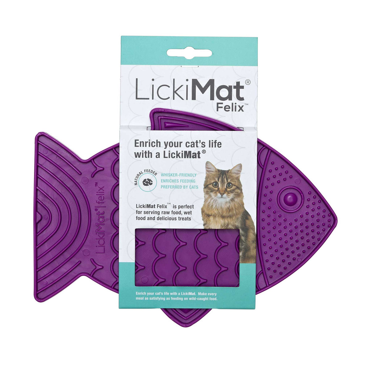 Lickimat Cat Treat Mat - Purple - 22x16cm