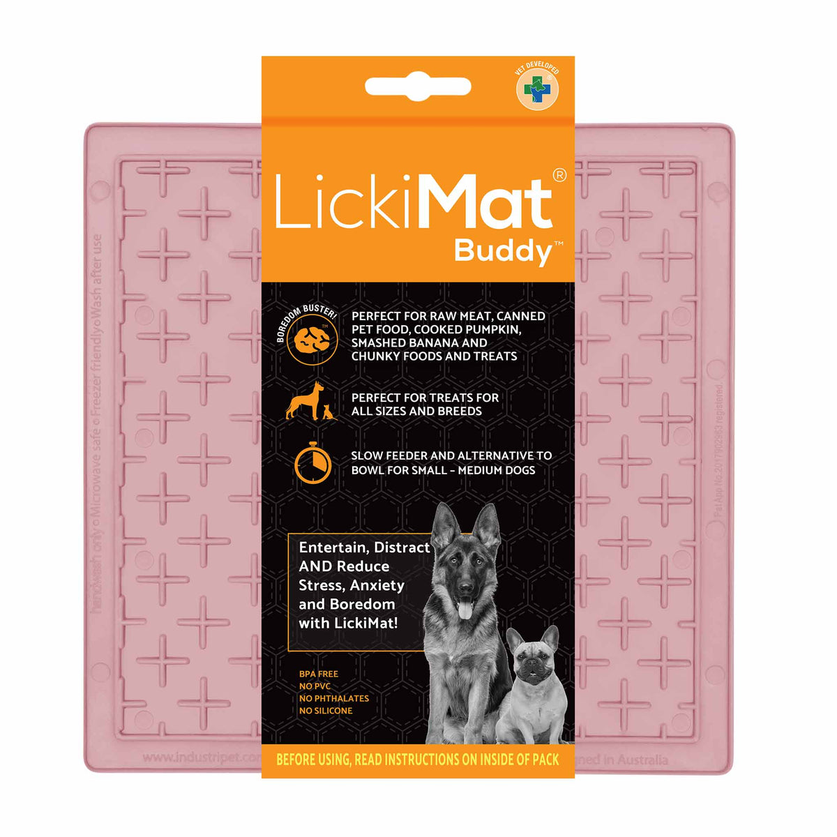 LickiMat Classic Buddy Dog Slow Feeder - Guava - 20x20cm