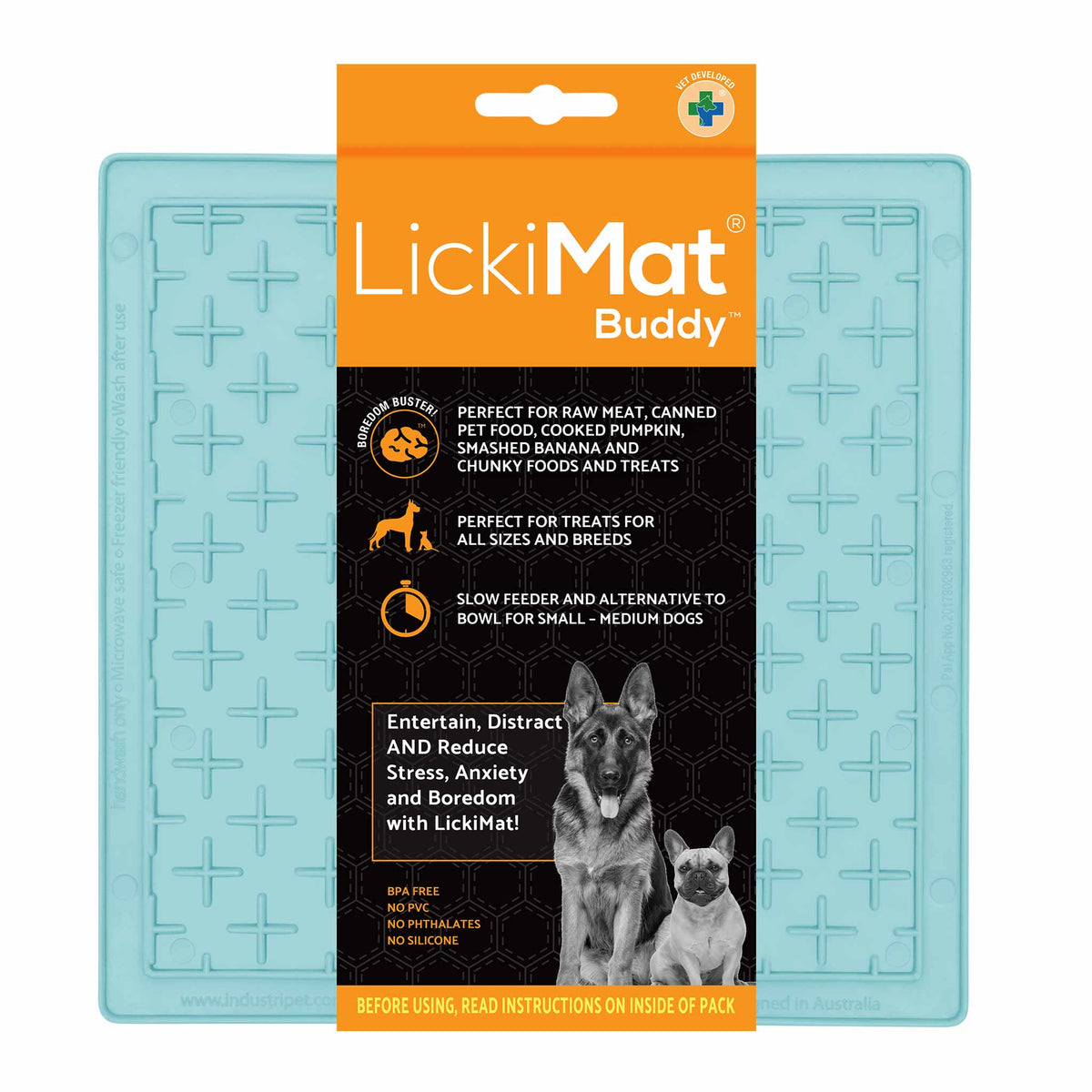 LickiMat Classic Buddy Dog Slow Feeder - Mint - 20x20cm
