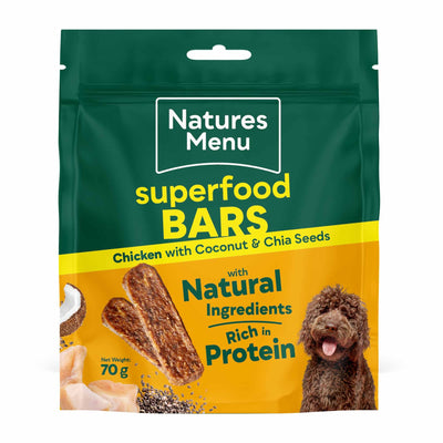 Natures menu Natures Menu Bar Coconut Chia Seeds Chicken pet food packaging