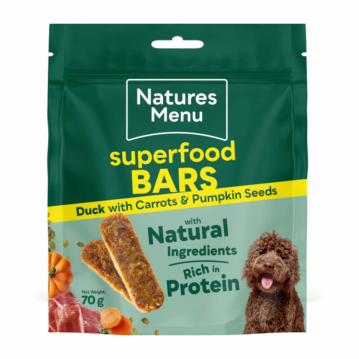 Natures menu Natures Menu Bar Duck Adult Treat Dog Food pet food packaging