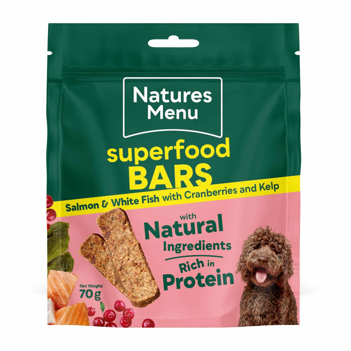 Natures menu Natures Menu Bar White Whitefish Adult Treat pet food packaging