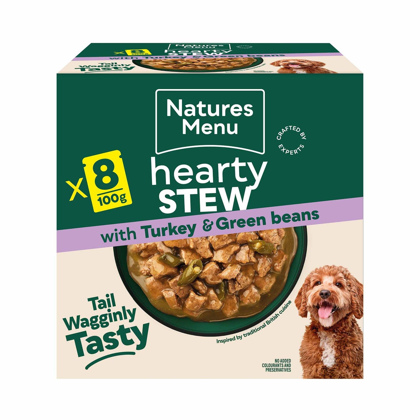 Natures Menu Hearty Stew Adult Dog Wet Food - Turkey & Green Beans - 8x100g Pouches