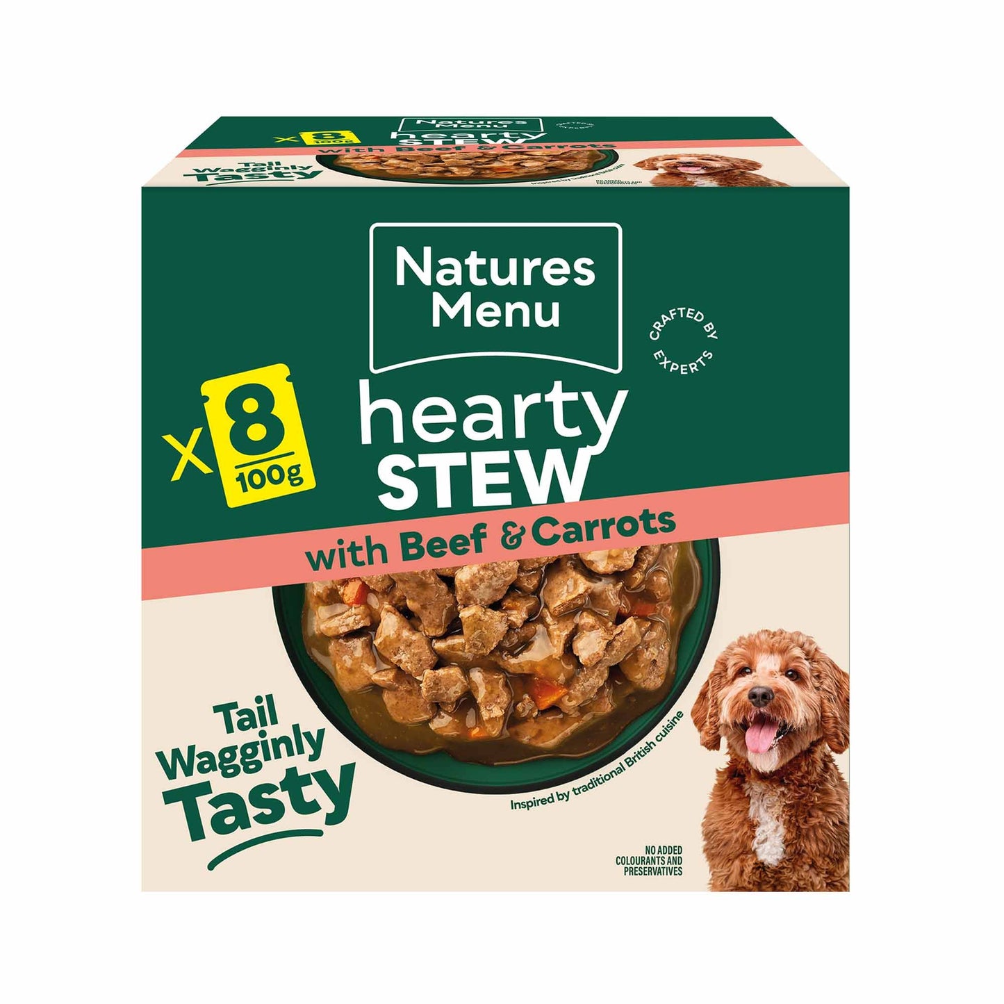 Natures Menu Hearty Stew Adult Dog Wet Food - Beef & Carrots - 8x100g Pouches