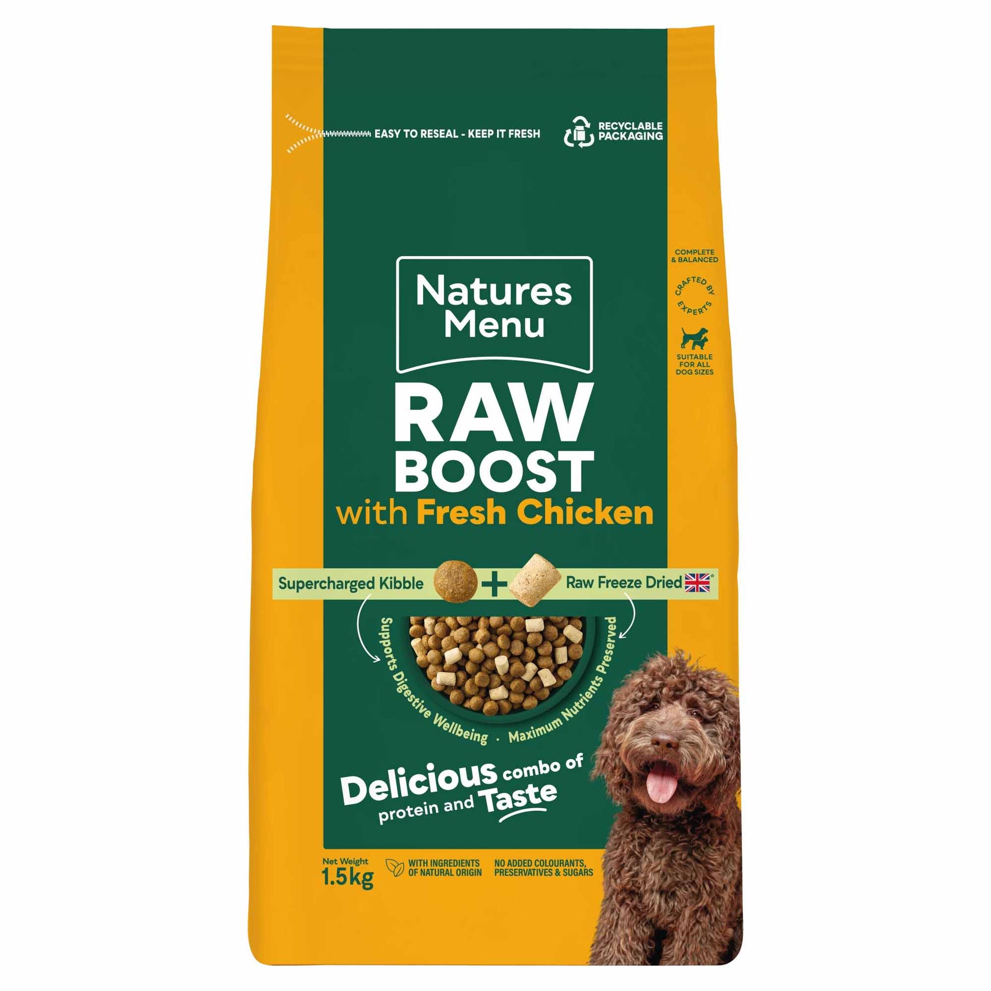 Natures menu Natures Menu Raw Boost Chicken Pork Adult Dry Dog Food pet food packaging