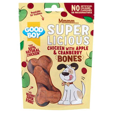 Good Boy Superlicious Bone Dog Treats - Chicken, Apple & Cranberry - 100g