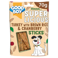 Good Boy Superlicious Turkey, Brown Rice & Cranberry Sticks Dog Treats - 70g