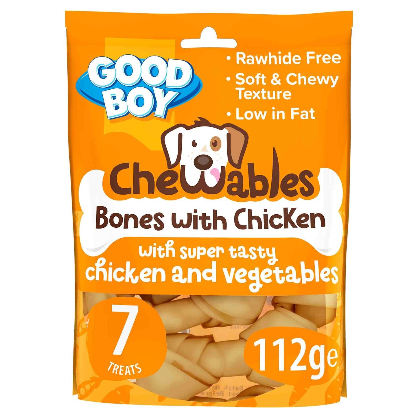 Good Boy Chewables Dog Treats - Rawhide Free Chicken Mini Bones - 7 Pack