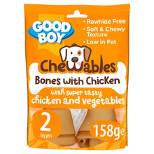 Good Boy Chewables Dog Treats - Rawhide Free Medium Chicken Bones - 2 Pack