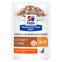 Hills Prescription Diet k/d Kidney Care Wet Cat Food in Gravy - Chicken - 12x85g Pouches