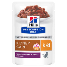 Hills Prescription Diet k/d Kidney Care Wet Cat Food in Gravy - Beef - 12x85g Pouches