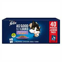 Felix As Good As It Looks Adult Wet Cat Food in Jelly - Favourites Selection - 40x85g Pouches