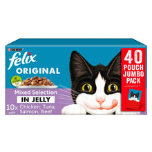 Felix Original Adult Wet Cat Food in Jelly - Mixed Selection - 40x85g Pouches