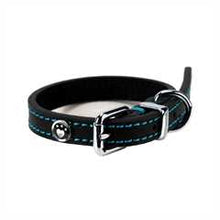 Rosewood Luxury Black Leather Dog Collar 10-14 inch
