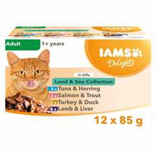 Iams Adult Wet Cat Food in Jelly - Land & Sea Collection - 12x85g Pouches