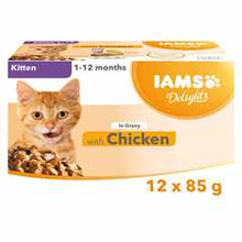 Iams Kitten Wet Cat Food in Gravy - Chicken - 12x85g Pouches