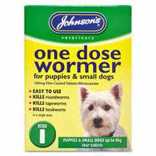 Johnsons One Dose Wormer for Puppies & Small Dogs - 4 Tablets