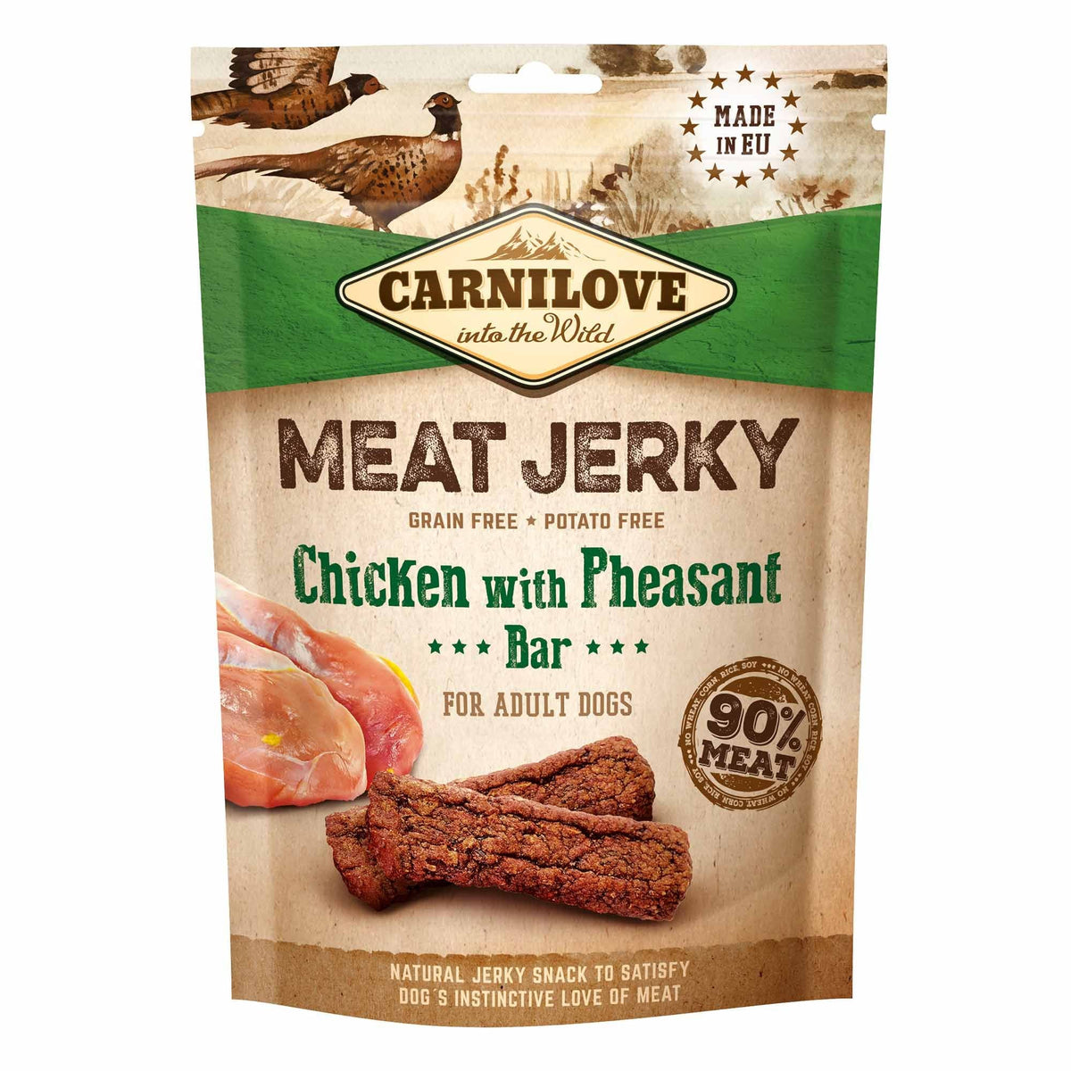 Carnilove Carnilove Grain Free Jerky Pheasant Bar Chicken pet food packaging