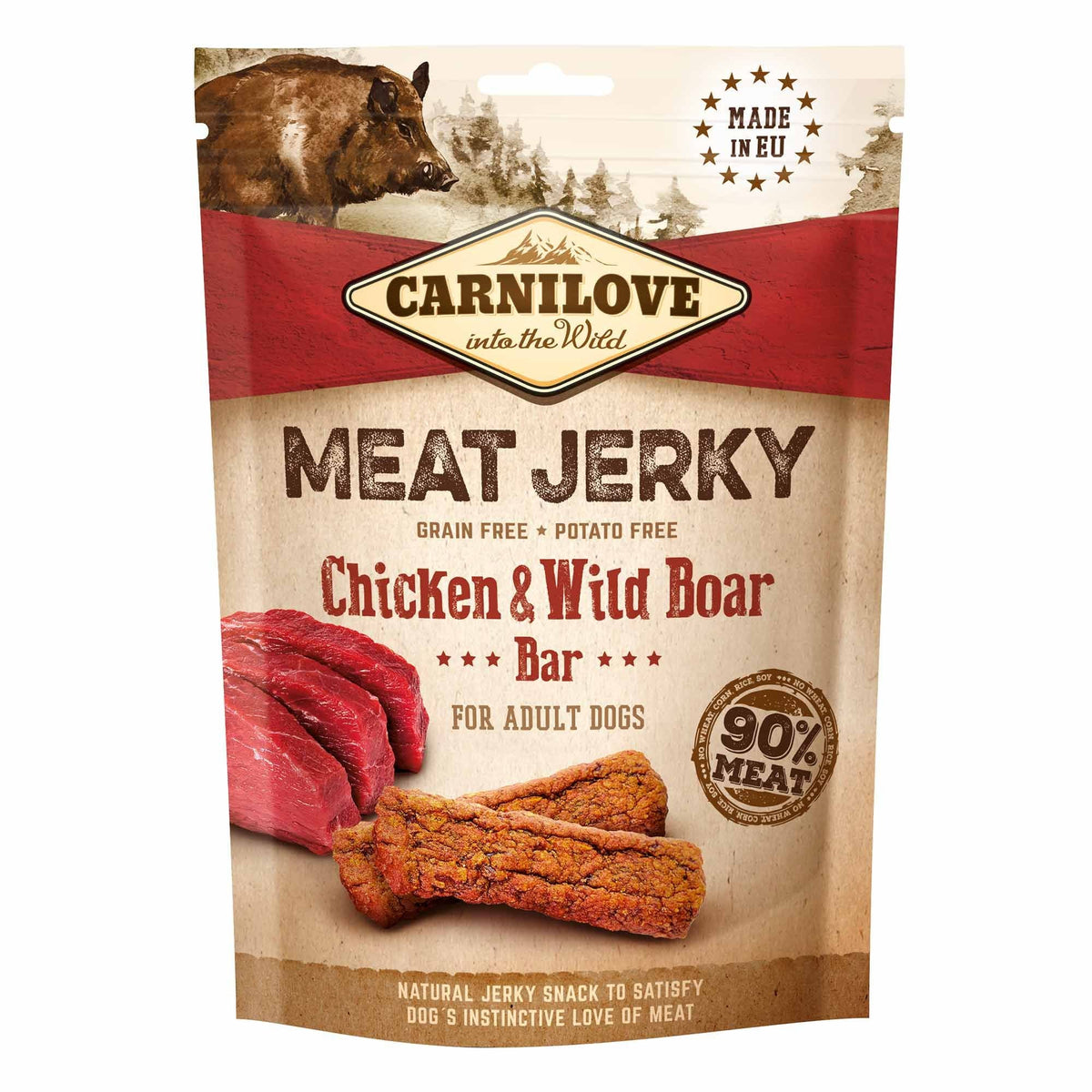 Carnilove Carnilove Grain Free Jerky Bar Boar Chicken pet food packaging