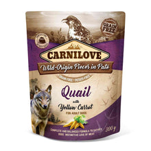 Carnilove Grain Free Adult Wet Dog Food - Quail with Yellow Carrot - 12x300g Pouches