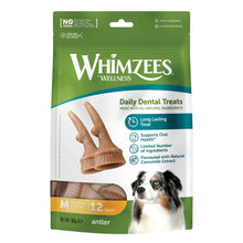 WHIMZEES Medium Antlers Dental Chew Dog Treat - 12 pack