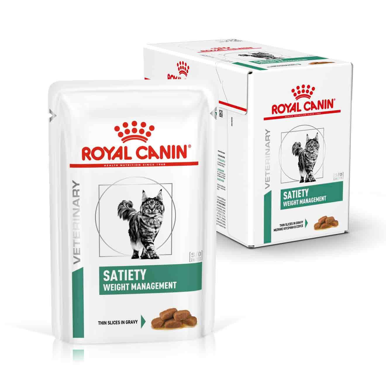 Royal Canin Veterinary Health Nutrition Satiety Adult Wet Cat Food - 48x85g Pouches