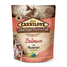 Carnilove Grain Free Puppy Wet Dog Food - Salmon with Blueberries - 12x300g Pouches
