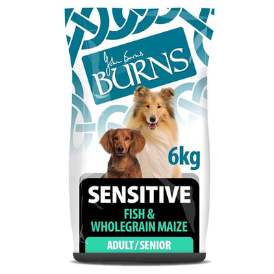 Burns Burns Sensitive Whitefish Adult Dry Dog Food pet food packaging