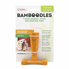 Bamboodles T-Bone Dog Chew Toy - Peanut Butter - Small