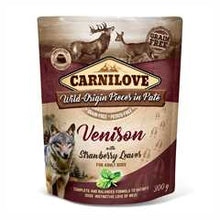 Carnilove Grain Free Adult Wet Dog Food - Venison with Strawberry Leaves - 12x300g Pouches