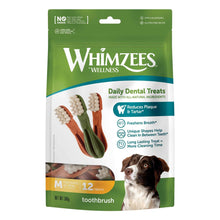 WHIMZEES Toothbrush Medium Dental Chew Dog Treat - 12 pack