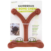Bamboodles Y-Bone Dog Chew Toy - Bacon - Large