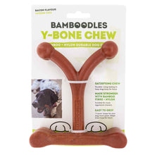 Bamboodles Y-Bone Dog Chew Toy - Bacon - Medium